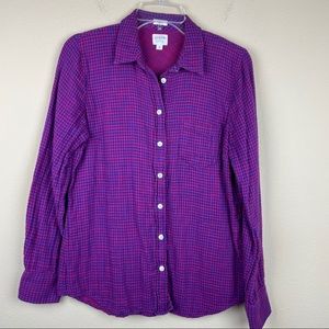 J. Crew flannel plaid cozy button shirt size S